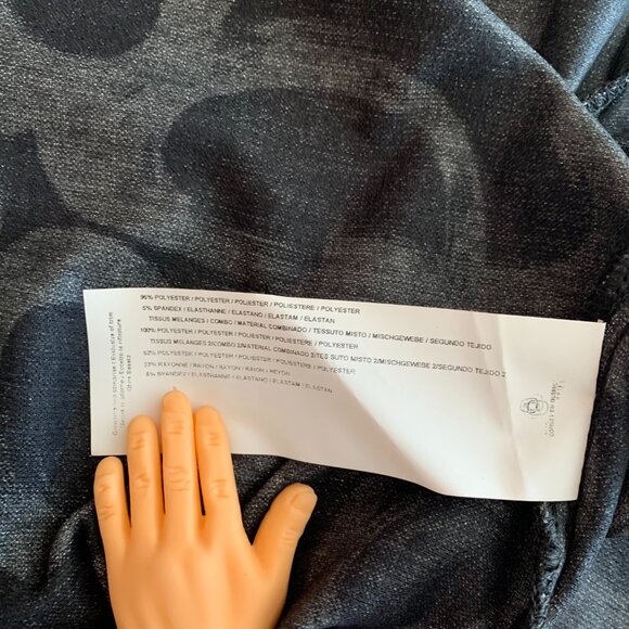 Joseph Ribkoff Snap Front Black Gray US 4 Duster Cardigan Kimono Abstract Cowl - Picture 4 of 14